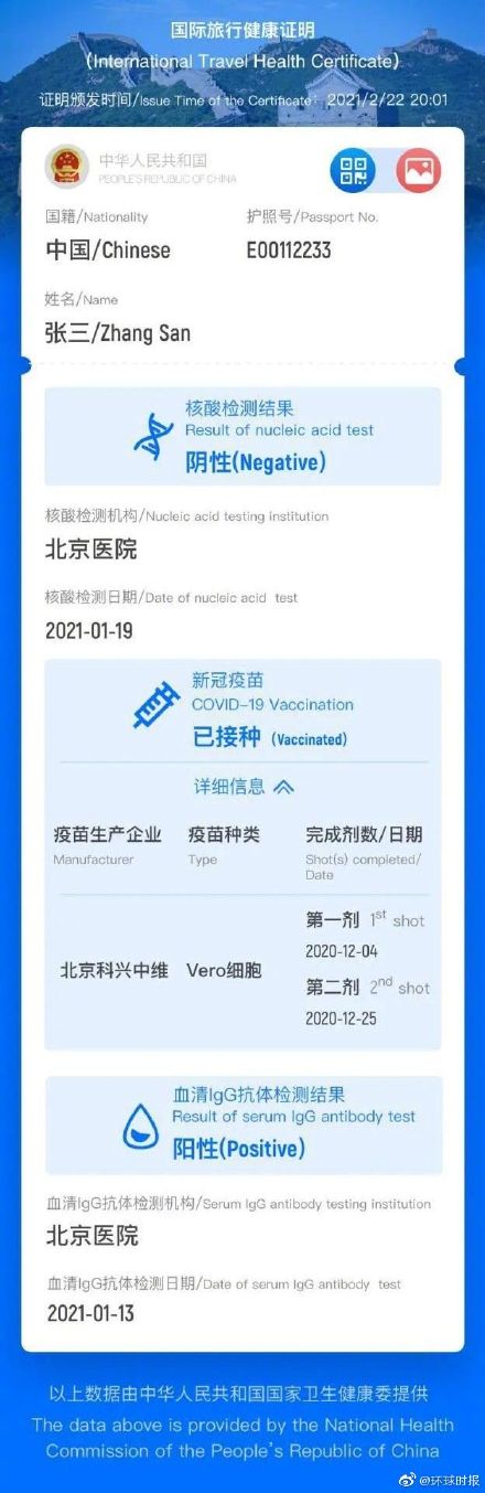 中國(guó)版國(guó)際旅行健康證明 正式上線