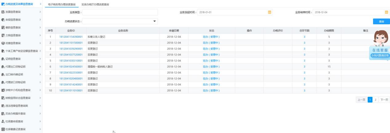 河南省電子稅務(wù)局辦稅進(jìn)度及結(jié)果信息查詢