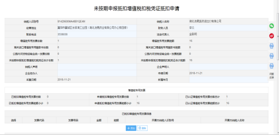 納稅人填寫未按期申報(bào)抵扣增值稅扣稅憑證抵扣申請