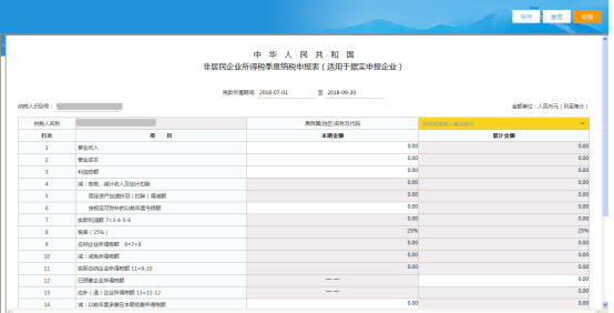 重置申報表重新填寫