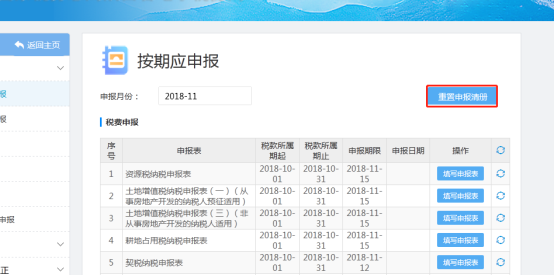 重置申報(bào)清冊(cè)