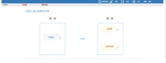 進入殘疾人就業(yè)保障金申報頁面