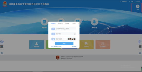 電子稅務(wù)局登錄頁(yè)面