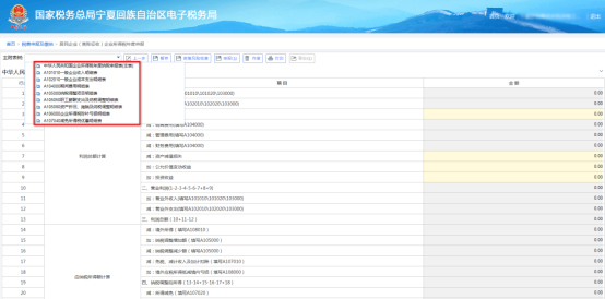 根據(jù)企業(yè)會計制度備案的制度類型進行選擇填報