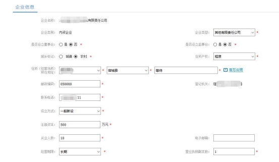 根據(jù)提示填寫企業(yè)名稱的“四段式”內容