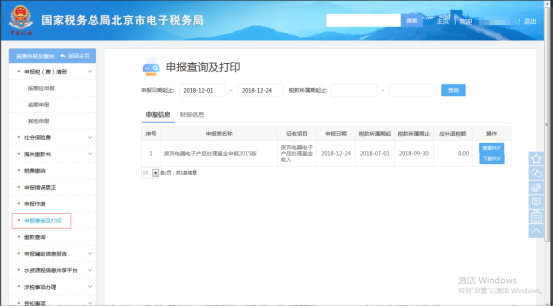 申報(bào)查詢及打印