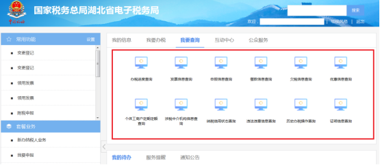 湖北省電子稅務局我要查詢