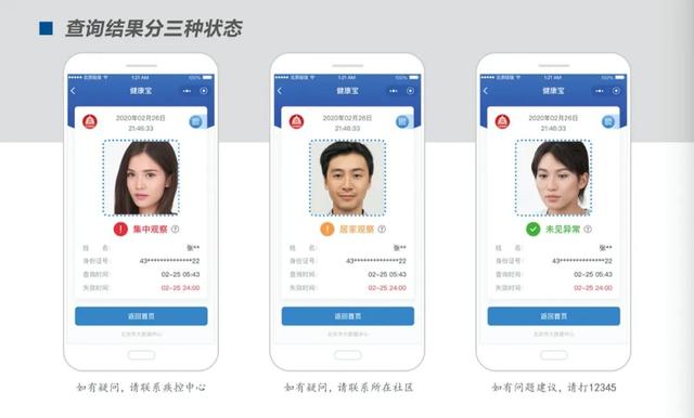 北京“健康寶”以紅、黃、綠三種顏色區(qū)分不同健康風險人群