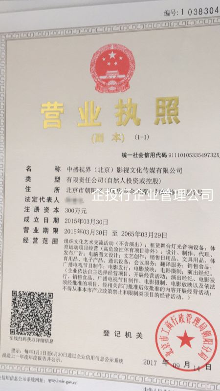 中盛視界（北京）影視文化傳媒有限公司